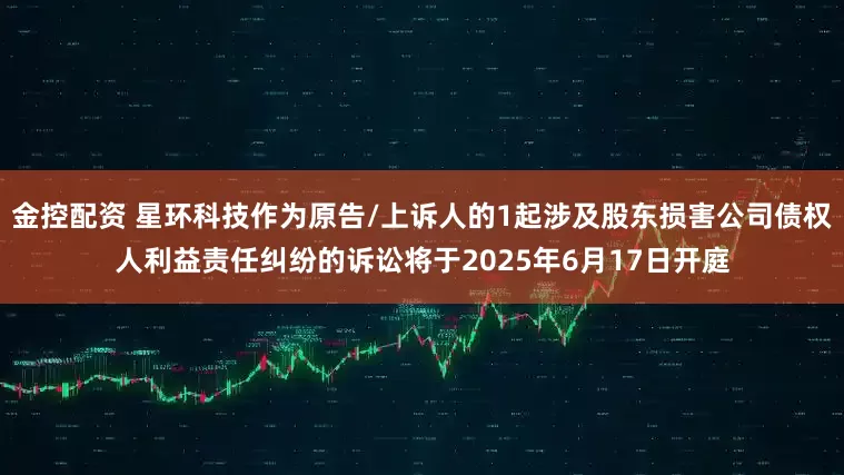 金控配资 星环科技作为原告/上诉人的1起涉及股东损害公司债权人利益责任纠纷的诉讼将于2025年6月17日开庭